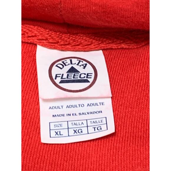 Elephant Hand Painted Unisex Size XL Hoodie Hooded Sweatshirt Red Delta Fleece - Picture 7 of 11